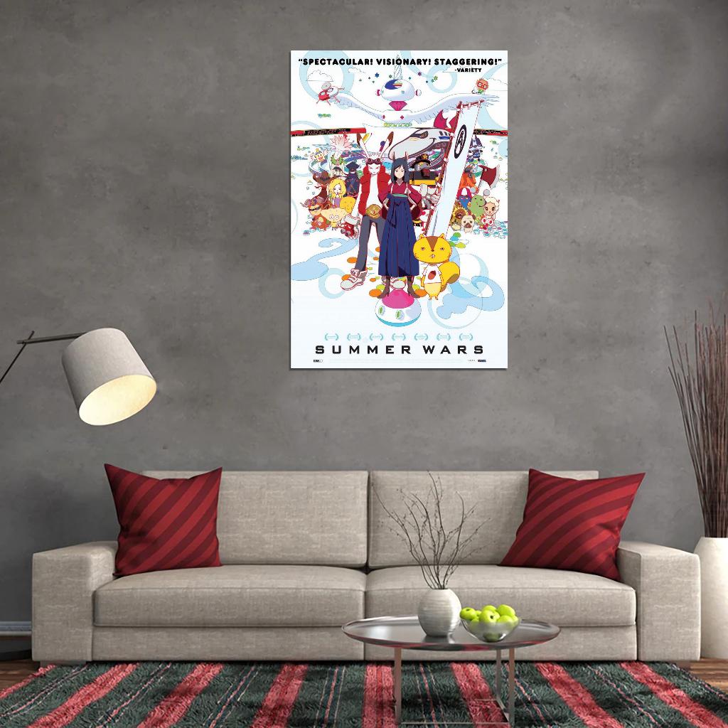 Summer Wars Japanese Sci-fi Adventure Anime Movie Poster
