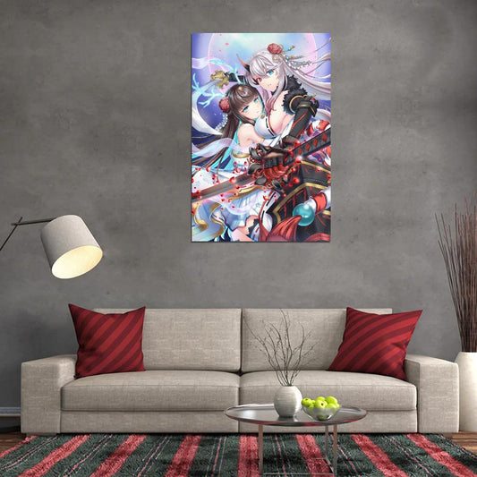 Nanahara Twins Counterside Video Game Japanese Fantasy Manga Anime Poster - xonomax