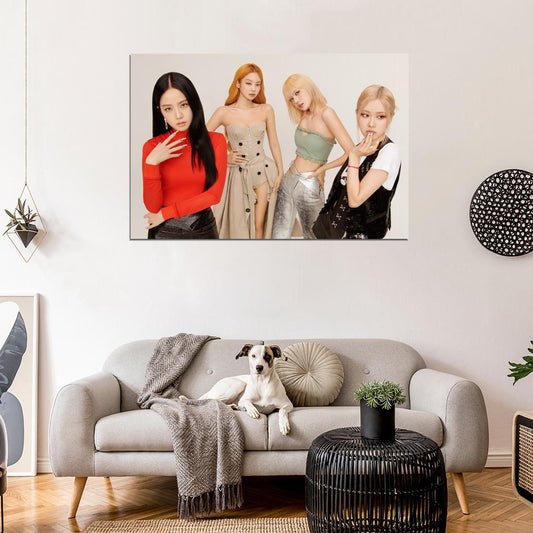 Blackpink Music Poster Jennie Lisa Rose Jisoo K-Pop Photo Kpop Girl Group - xonomax