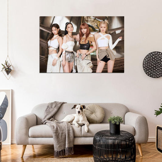 Blackpink K-Pop Jennie Lisa Rose Jisoo Photo Music Poster Kpop Girl Group - xonomax