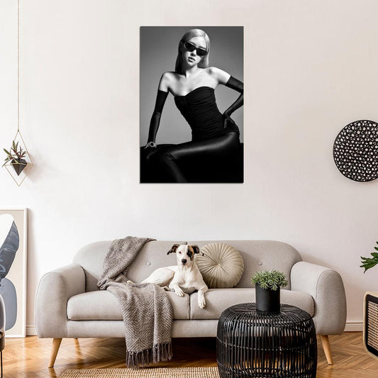 Blackpink Rose Photo K-Pop Black And White Music Poster Kpop Girl Group - xonomax