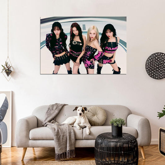 Aespa Karina Giselle Winter Ningning Hot Mess Photo K-Pop Music Poster Korean Girl Group - xonomax