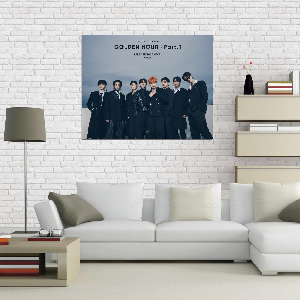 Ateez Golden Hour Hongjoong Seonghwa Yunho Yeosang San Mingi Wooyoung Jongho K-Pop Music Poster - xonomax