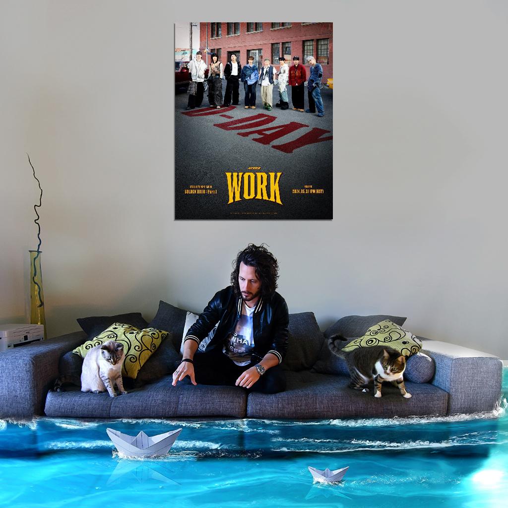 Ateez Golden Hour Hongjoong Seonghwa Yunho Yeosang San Mingi Wooyoung Jongho K-Pop Music Poster - xonomax
