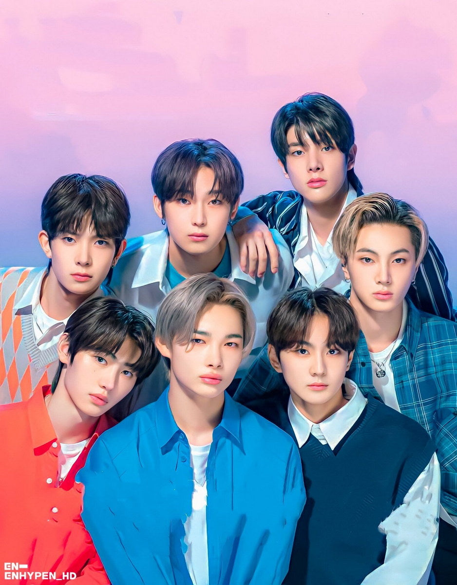 Enhypen Jungwon Heeseung Jay Jake Sunghoon Sunoo Ni-ki Photo K-Pop Music Poster Korean Boys Group - xonomax