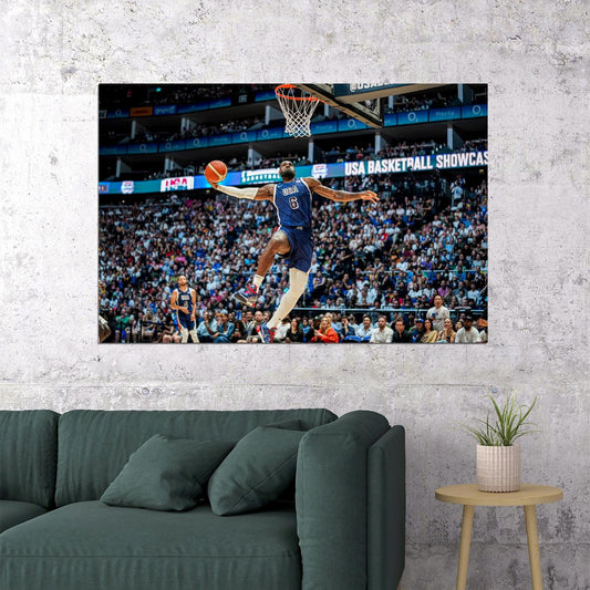 LeBron James Slam Dunk Tomahawk Basketball Player Poster - xonomax