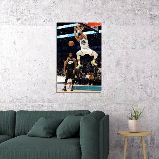 Steph Curry Dunk Basketball Player Poster Motivational Sports Print - xonomax