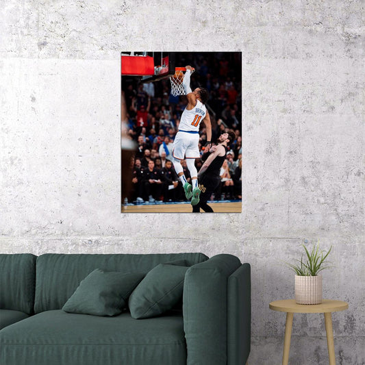 Jalen Brunson Dunk Basketball Player Poster Motivational Sports Print - xonomax
