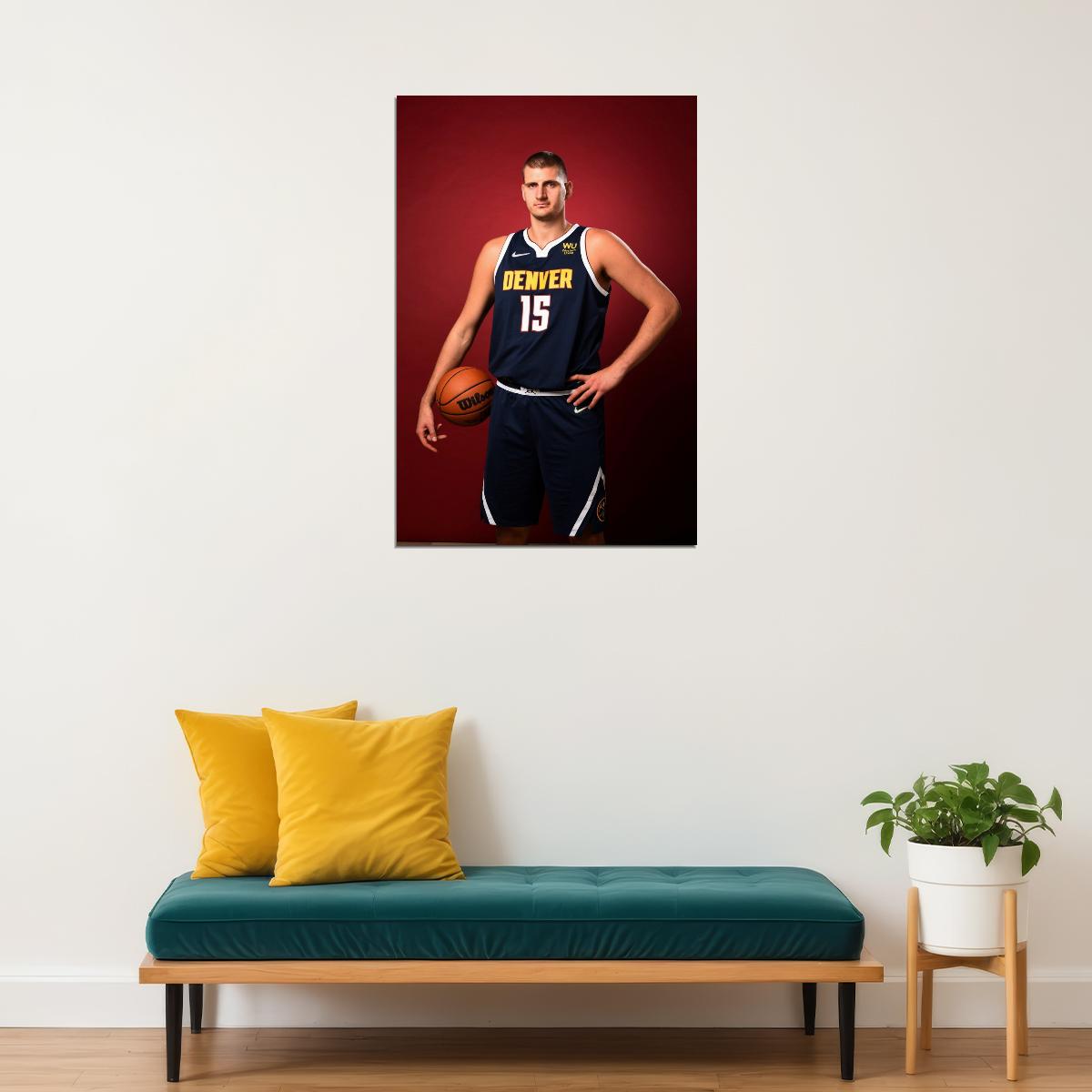 Nikola Jokic Basketball Player Poster Motivational Sports Print