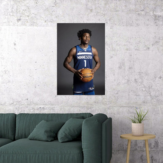 Anthony Edwards Basketball Player Poster Motivational Sports Print - xonomax