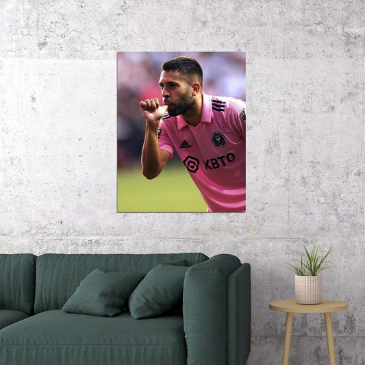 Jordi Alba Miami USA Soccer Poster Famous Football Superstar Motivational Sports Print - xonomax