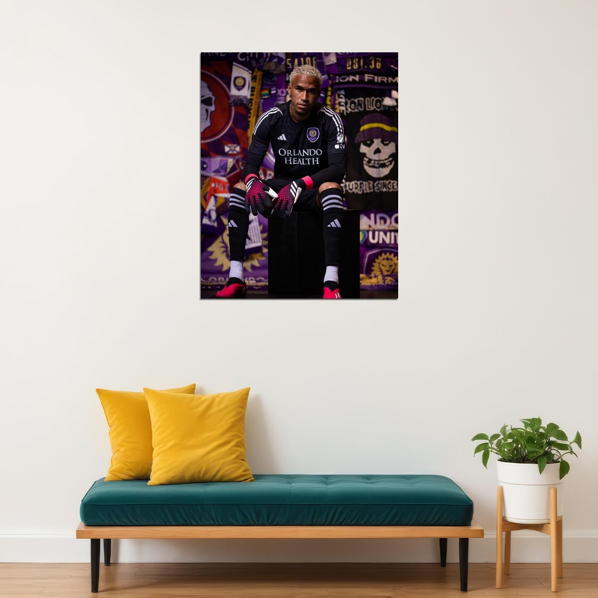 Pedro Gallese Orlando USA Soccer Poster Famous Football Superstar Motivational Sports Print