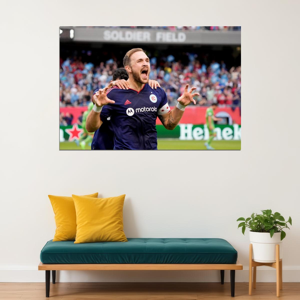 Rafael Czichos Chicago USA Soccer Poster Famous Football Superstar Motivational Sports Print