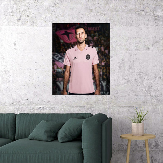Sergio Busquets Miami USA Soccer Poster Famous Football Superstar Motivational Sports Print - xonomax