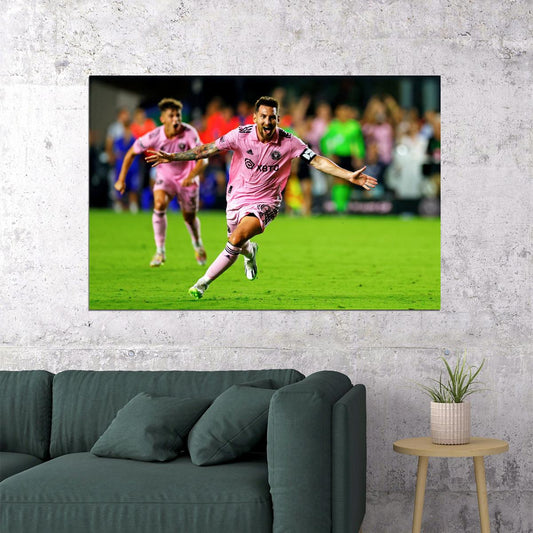 Lionel Messi USA Soccer Poster Famous Football Superstar Motivational Sports Print - xonomax