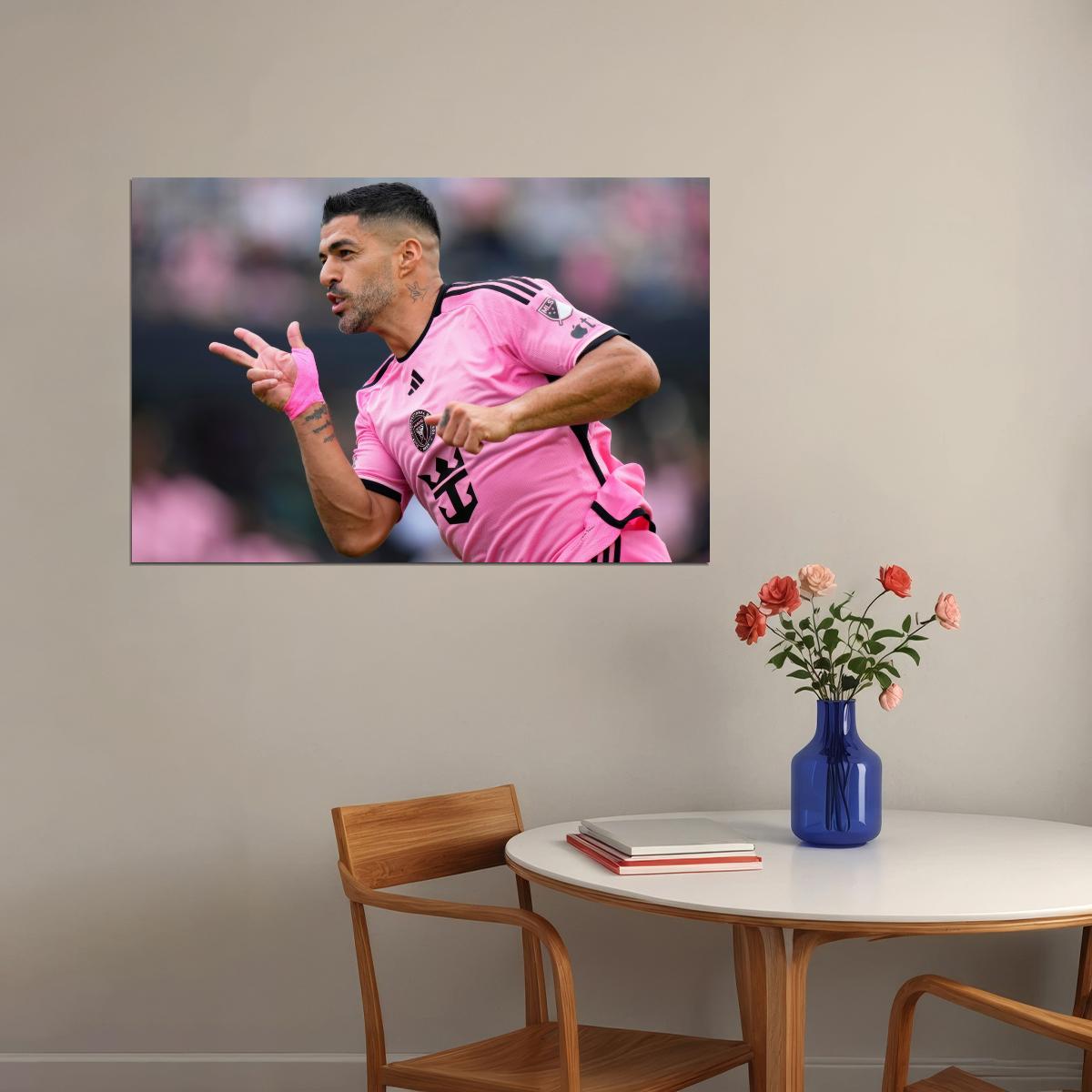Luis Suarez USA Soccer Poster Famous Football Superstar Motivational Sports Print