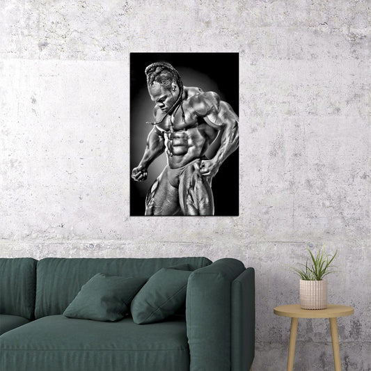 Kai Greene Black And White Famous Bodybuilder Poster Bodybuilding Workout HD Photo Print - xonomax