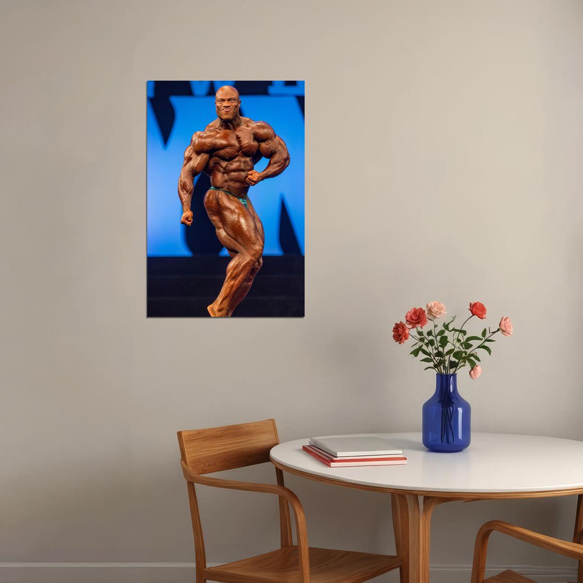 Phil Heath Side Chest Olympia Pose Famous Bodybuilder Poster Bodybuilding Workout HD Photo Print