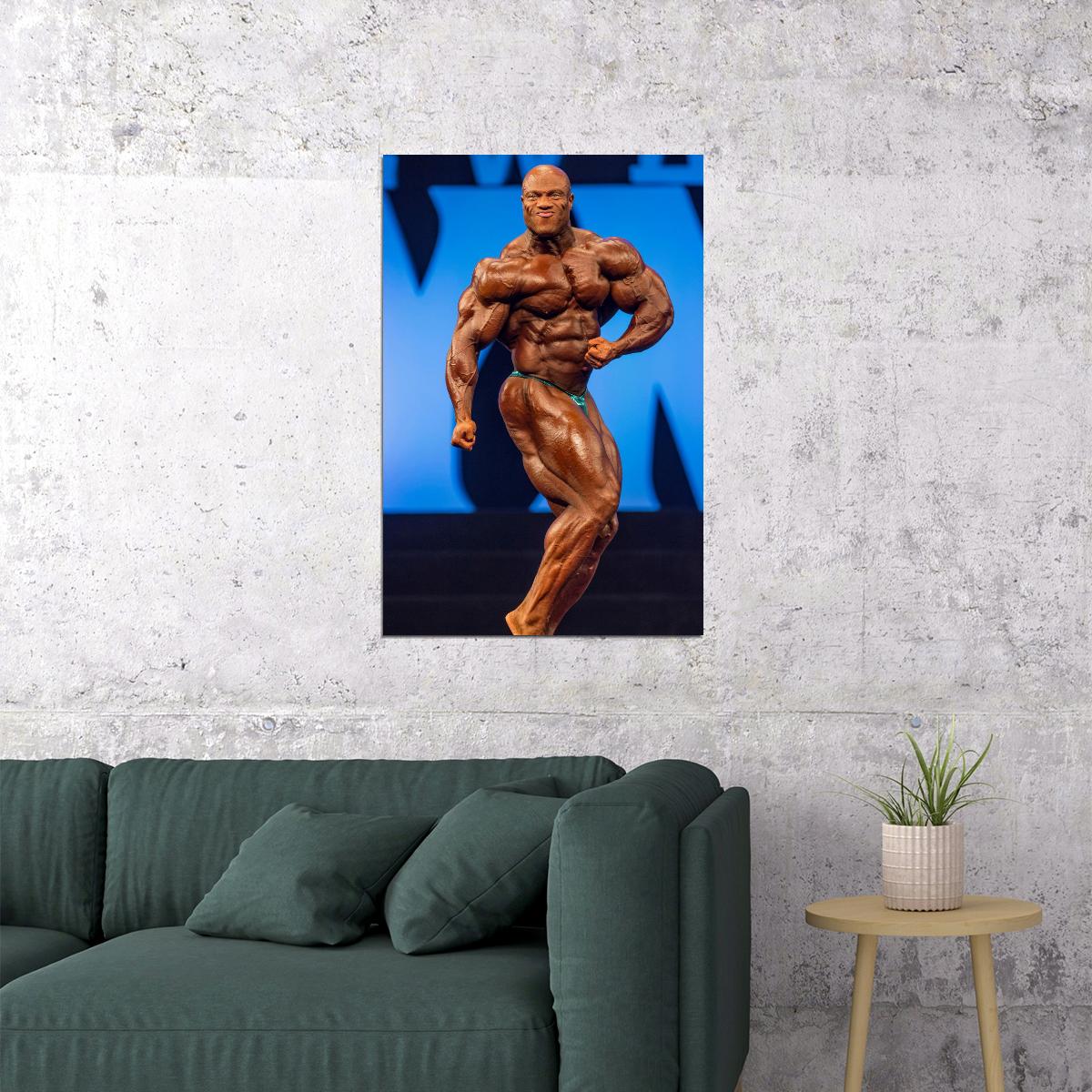 Phil Heath Side Chest Olympia Pose Famous Bodybuilder Poster Bodybuilding Workout HD Photo Print