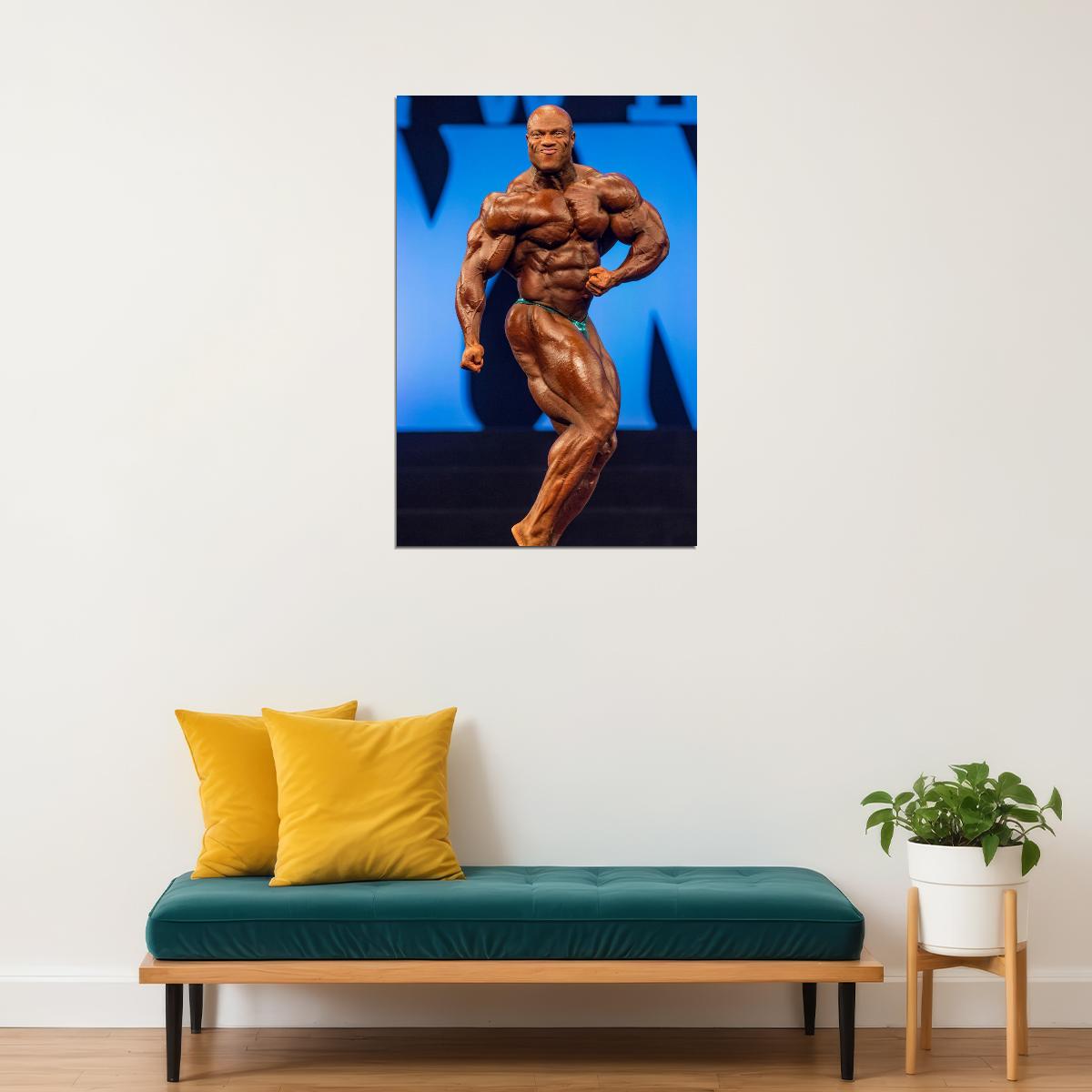 Phil Heath Side Chest Olympia Pose Famous Bodybuilder Poster Bodybuilding Workout HD Photo Print
