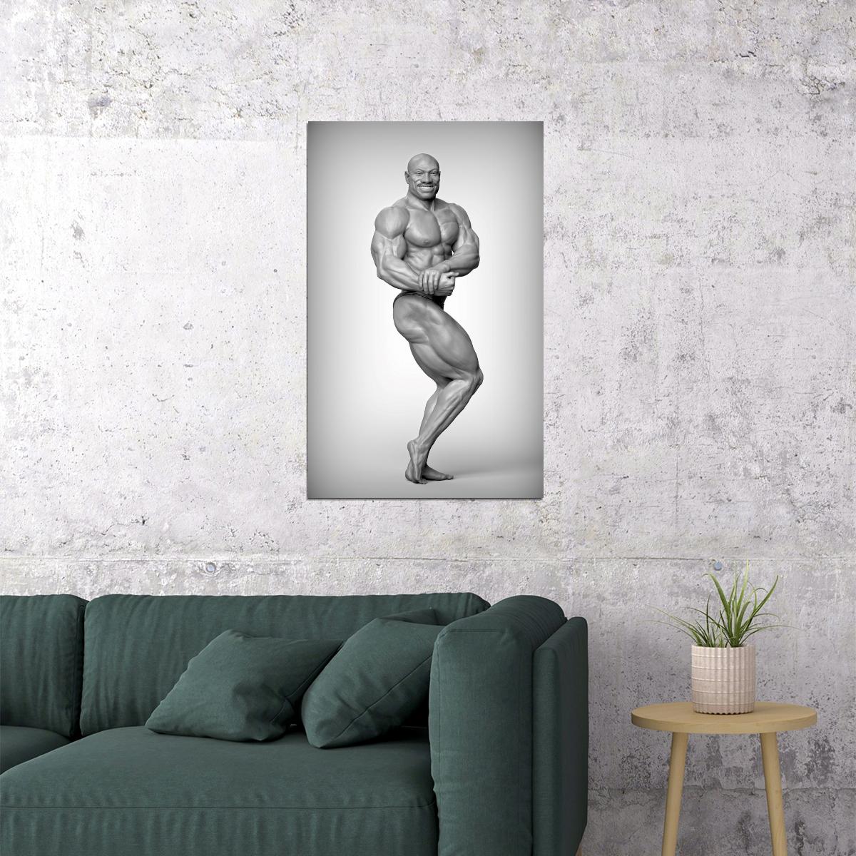 Dexter Jackson Black And White Famous Bodybuilder Poster Bodybuilding Workout HD Photo Print
