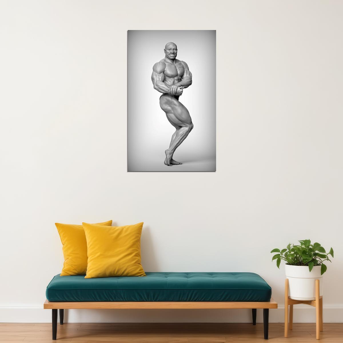 Dexter Jackson Black And White Famous Bodybuilder Poster Bodybuilding Workout HD Photo Print
