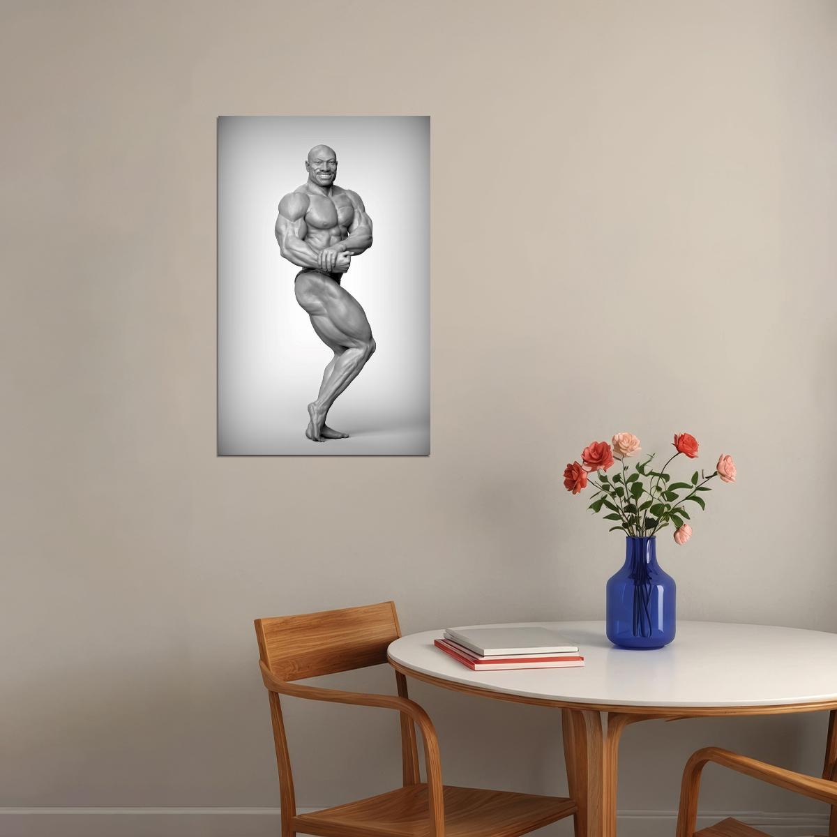 Dexter Jackson Black And White Famous Bodybuilder Poster Bodybuilding Workout HD Photo Print