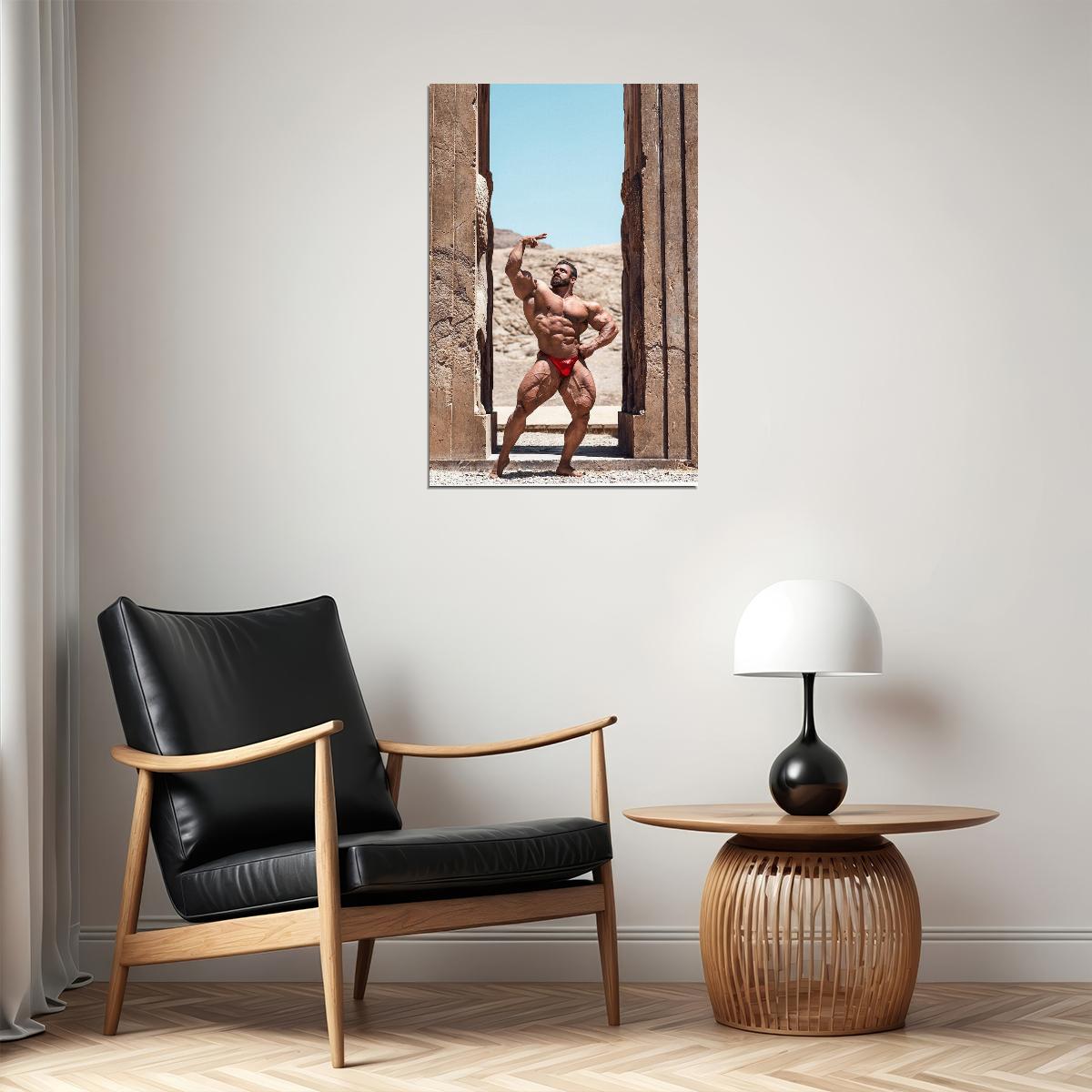 Hadi Choopan Greek Statue Pose Famous Bodybuilder Poster Bodybuilding Workout HD Photo Print