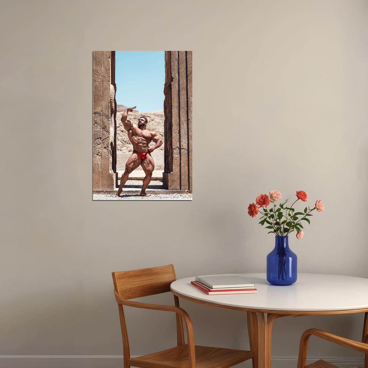 Hadi Choopan Greek Statue Pose Famous Bodybuilder Poster Bodybuilding Workout HD Photo Print