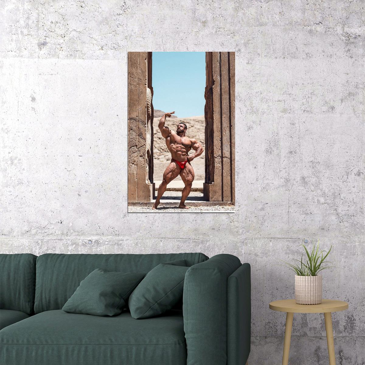 Hadi Choopan Greek Statue Pose Famous Bodybuilder Poster Bodybuilding Workout HD Photo Print