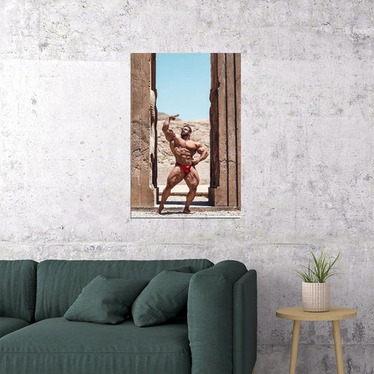 Hadi Choopan Greek Statue Pose Famous Bodybuilder Poster Bodybuilding Workout HD Photo Print - xonomax