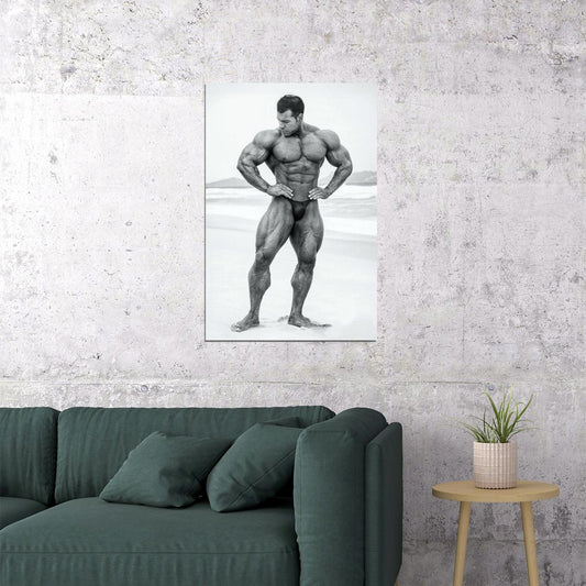 Steve Kuclo Black And White Famous Bodybuilder Poster Bodybuilding Workout HD Photo Print - xonomax