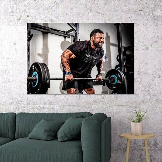 Nathan De Asha Gym Shot Famous Bodybuilder Poster Bodybuilding Workout HD Photo Print - xonomax