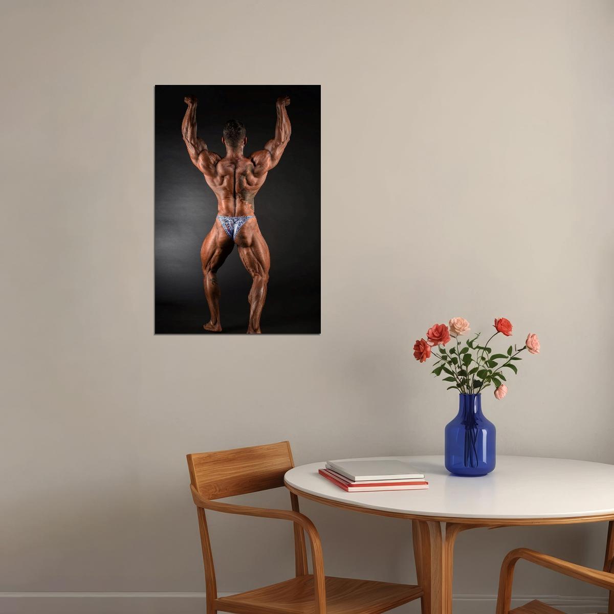 Rafael Brandao Back Shot Brazilian Famous Bodybuilder Poster Bodybuilding Workout HD Photo Print