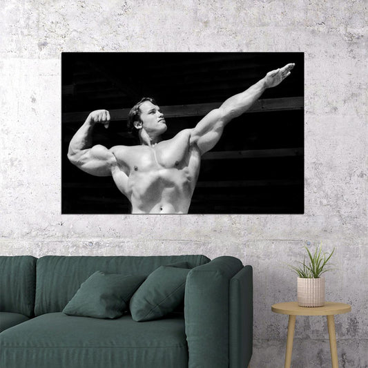 Arnold Schwarzenegger Old School Bodybuilding Icon Poster Famous Bodybuilder HD Photo Print - xonomax