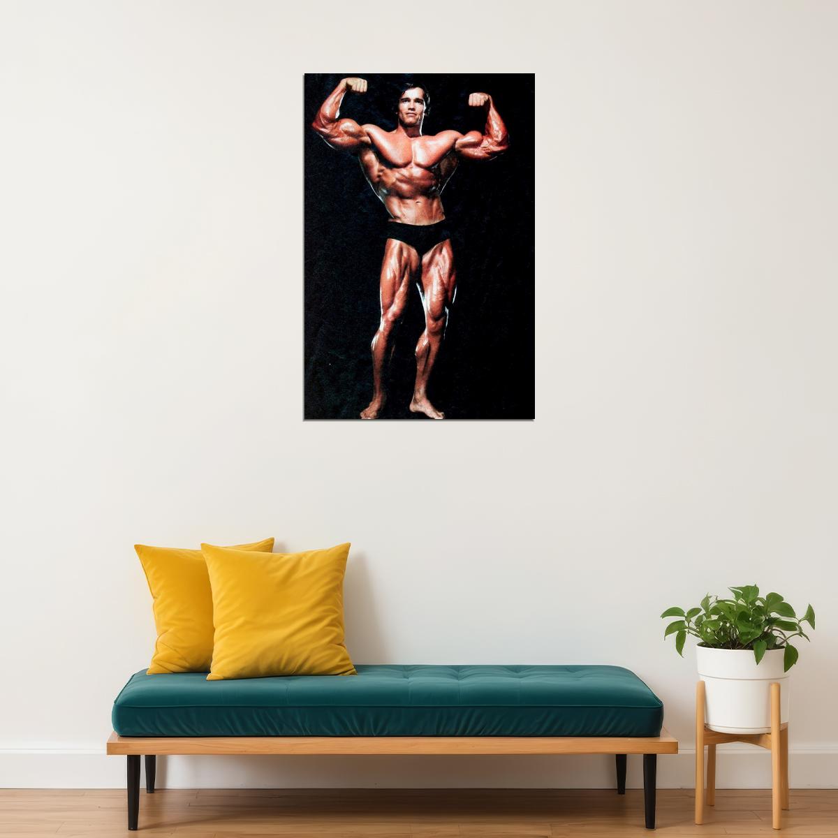 Arnold Schwarzenegger Old School Bodybuilding Icon Poster Famous Bodybuilder HD Photo Print