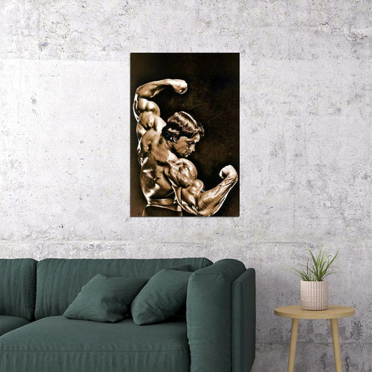 Arnold Schwarzenegger Old School Bodybuilding Icon Poster Famous Bodybuilder HD Photo Print - xonomax