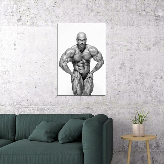 Lukas Osladil Black And White Famous Bodybuilder Poster Bodybuilding Workout HD Photo Print - xonomax