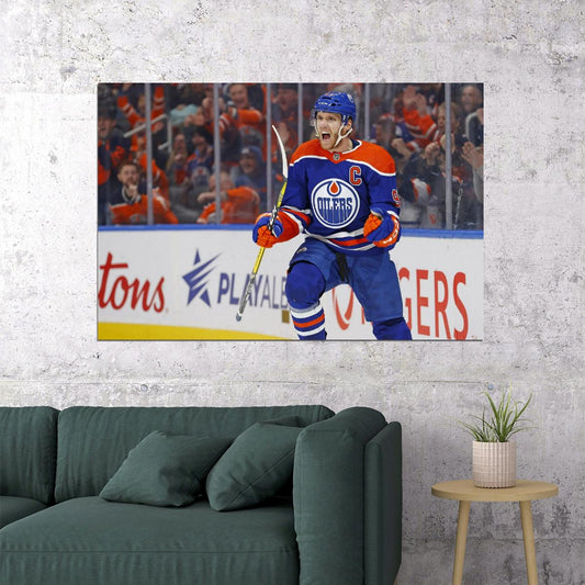 Connor McDavid Winning Scream Famous USA Hockey Player Poster North America Hockey HD Photo Print - xonomax