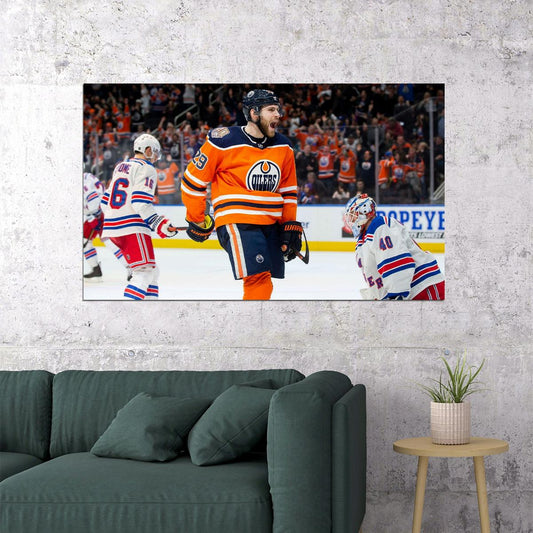 Leon Draisaitl Scream Roar Famous USA Hockey Player Poster North America Hockey HD Photo Print - xonomax