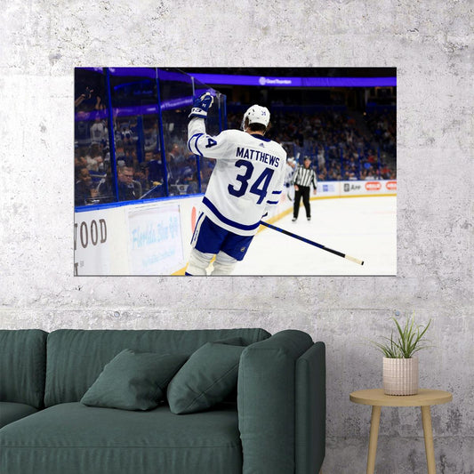 Auston Matthews Cool Back Shot Famous USA Hockey Player Poster North America Hockey HD Photo Print - xonomax