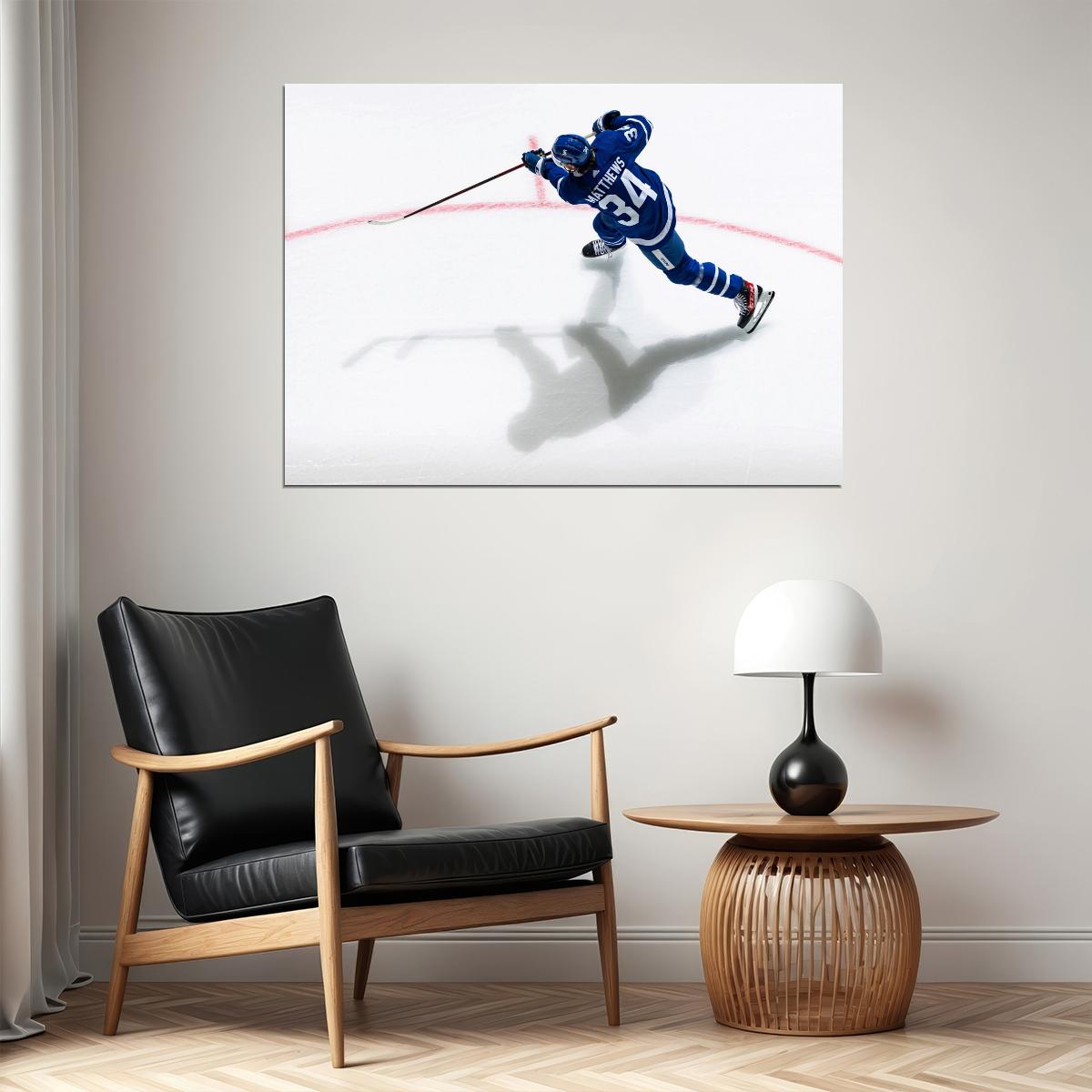 Auston Matthews Famous USA Hockey Player Poster North America Hockey HD Photo Print