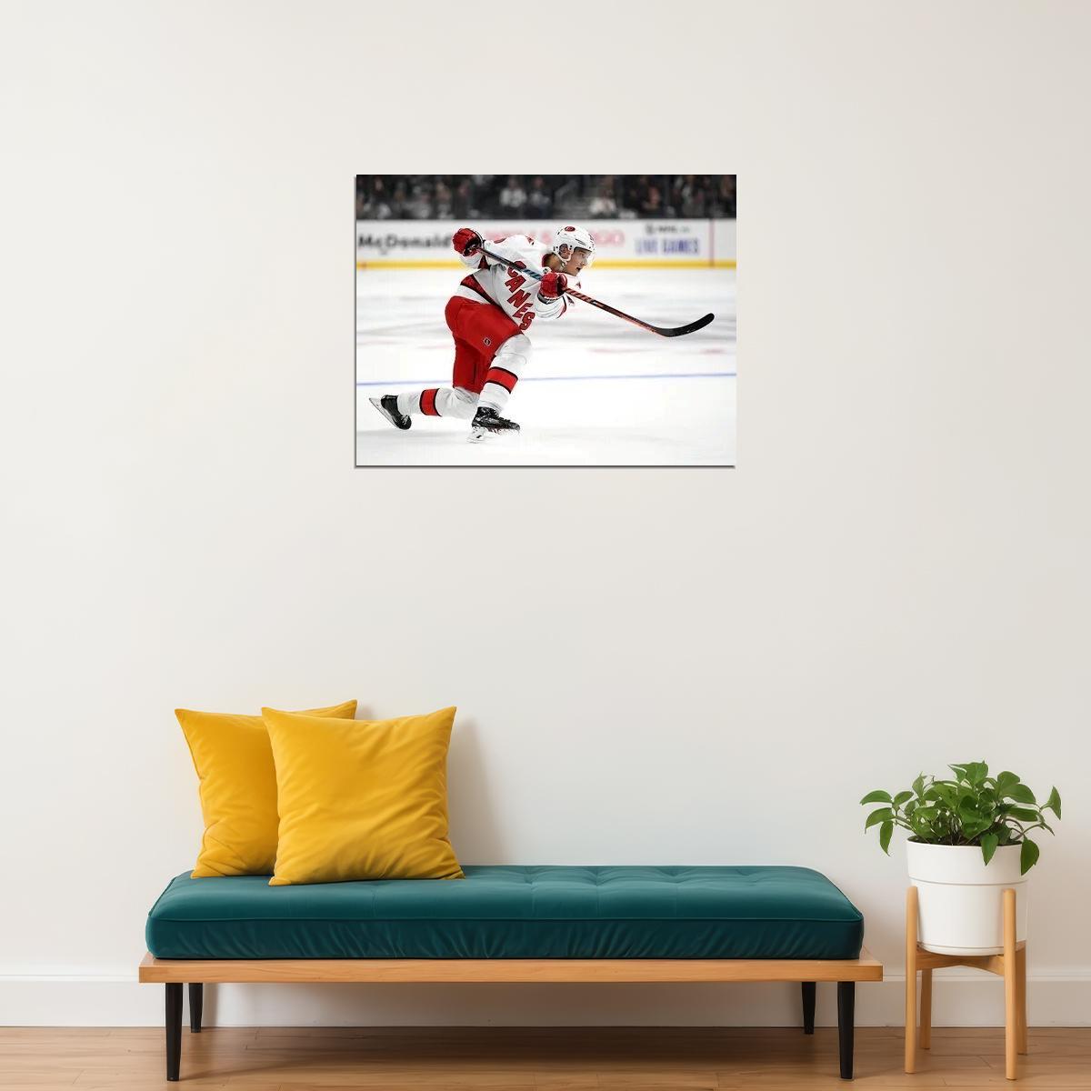 Sebastian Aho Famous USA Hockey Player Poster North America Hockey HD Photo Print