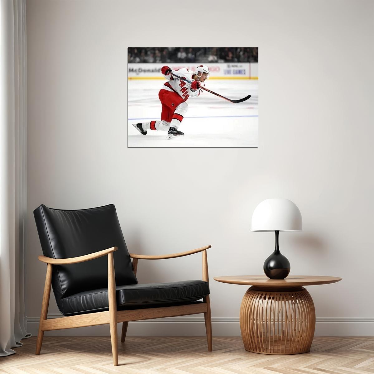 Sebastian Aho Famous USA Hockey Player Poster North America Hockey HD Photo Print