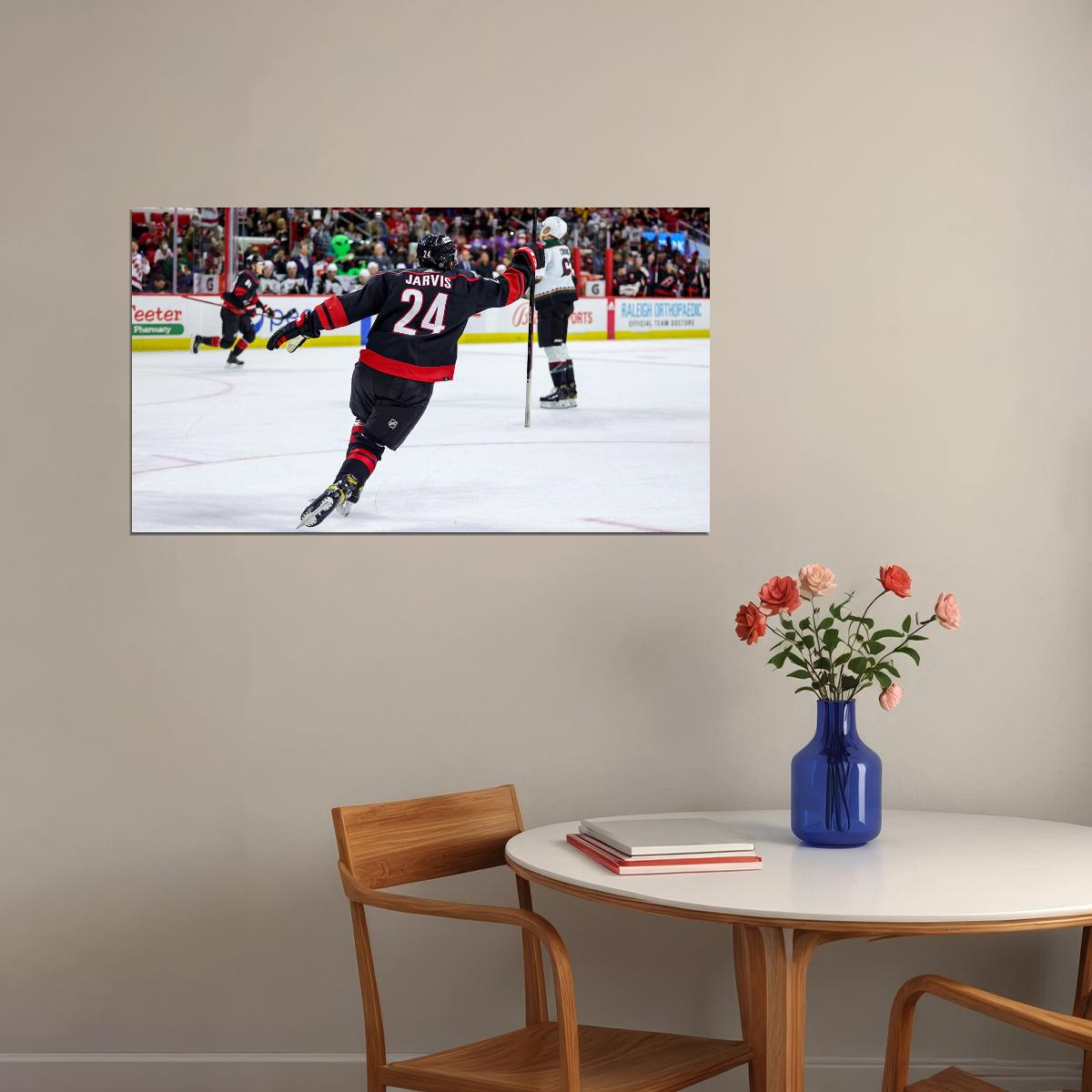 Seth Jarvis Cool Back Shot Famous USA Hockey Player Poster North America Hockey HD Photo Print