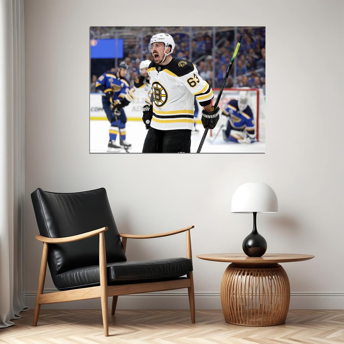 Brad Marchand Scream Famous USA Hockey Player Poster North America Hockey HD Photo Print