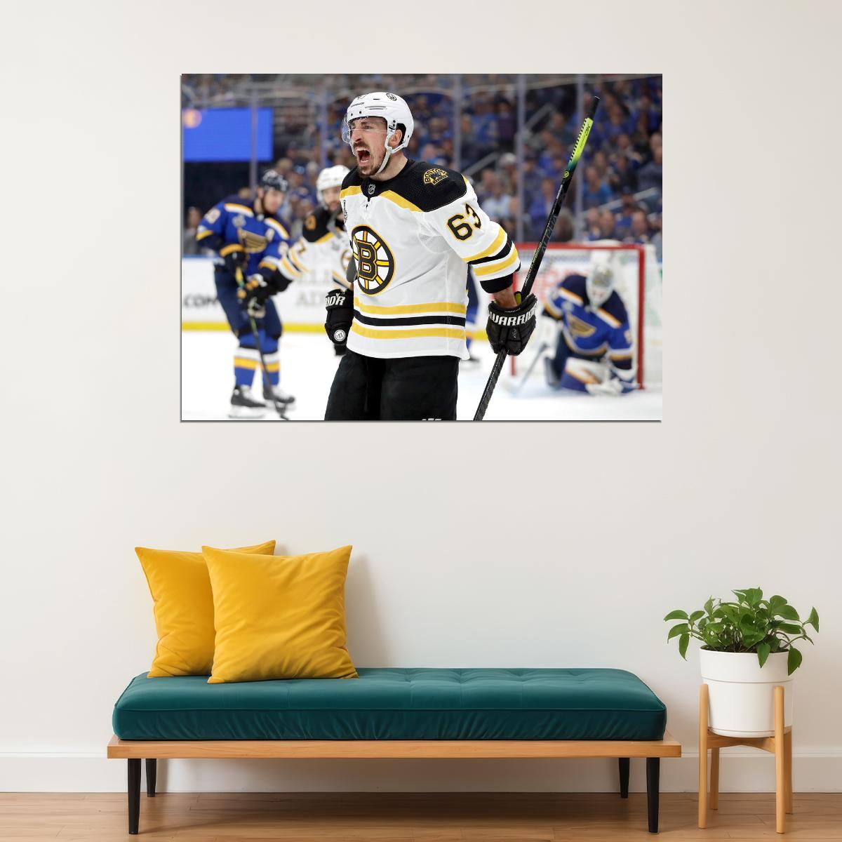 Brad Marchand Scream Famous USA Hockey Player Poster North America Hockey HD Photo Print