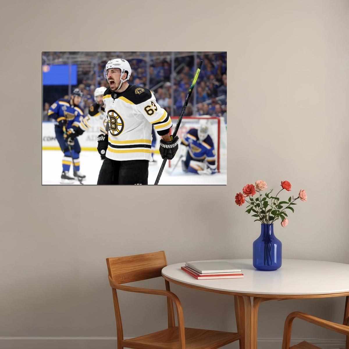 Brad Marchand Scream Famous USA Hockey Player Poster North America Hockey HD Photo Print