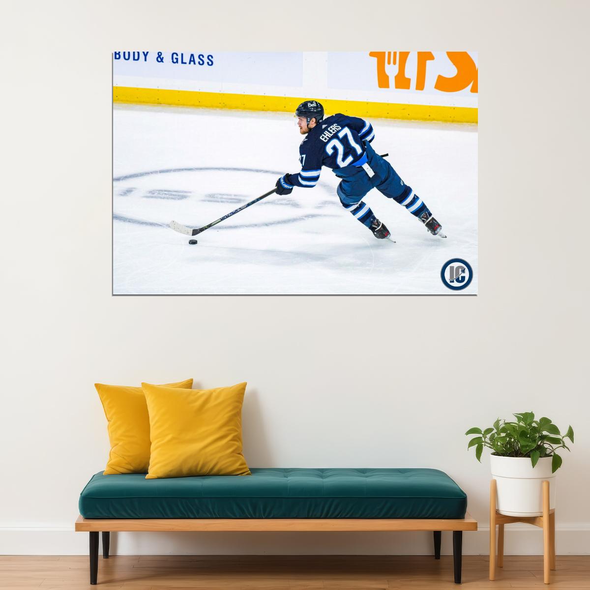 Nikolaj Ehlers Back Shot Famous USA Hockey Player Poster North America Hockey HD Photo Print - xonomax