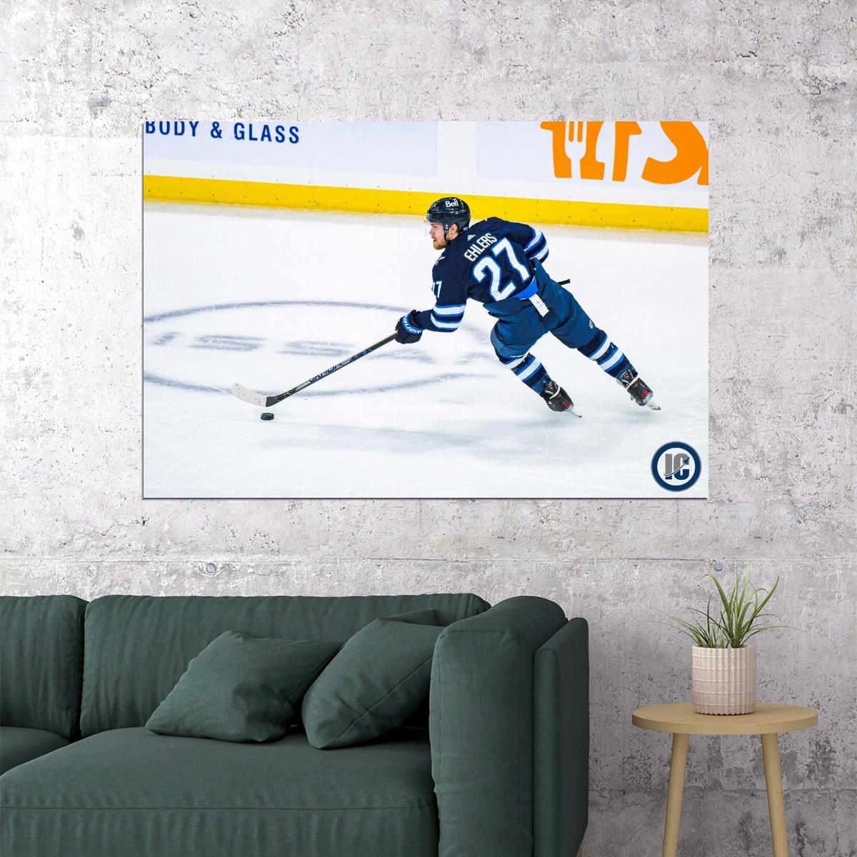 Nikolaj Ehlers Back Shot Famous USA Hockey Player Poster North America Hockey HD Photo Print - xonomax